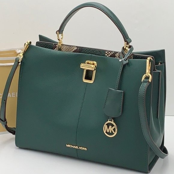 michael kors penelope large leather satchel